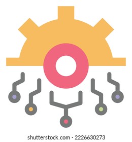 icono de tecnología color plano, tecnología, educación 