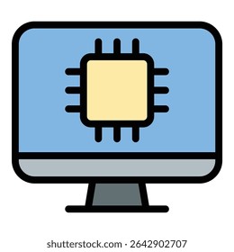 Ilustração de estilo de linha plana ícone da tecnologia que representa inovações modernas e ferramentas digitais, adequadas para TI, desenvolvimento de software e projetos relacionados à eletrônica