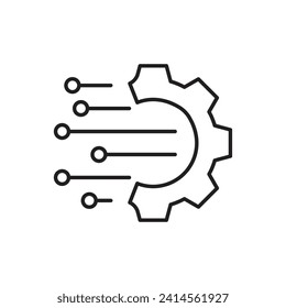 Technology icon gear, Digital technology gear icon, vector illustration