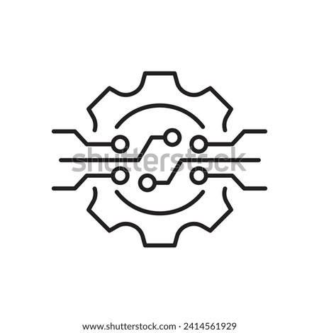 Technology icon gear, Digital technology gear icon, vector illustration