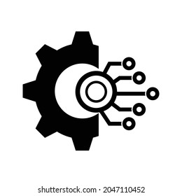 Technology Icon. Gear and Electronic for web design isolated on white background