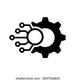 Technology Icon. Gear and Electronic for web design isolated on white background