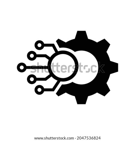 Technology Icon. Gear and Electronic for web design isolated on white background