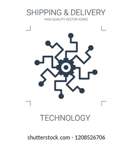technology icon. high quality filled technology icon on white background. from shipping delivery collection flat trendy vector technology symbol. use for web and mobile