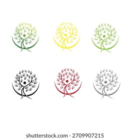 Logotipo de diseño de cadena de hoja de icono de tecnología