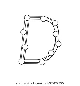 Technology icon letter D isolated in white background. Letter D technology icon logo.