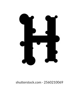 Technology icon letter H isolated in white background. set of pipes.