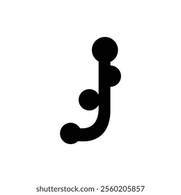 Technology icon letter J isolated in white background. Technology icon logo letter J.