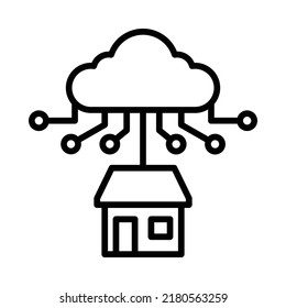 Icono de tecnología. Diseño De Estilo De Arte De Línea Aislado En Fondo Blanco