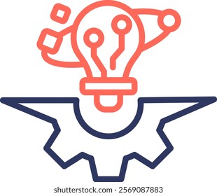 Technology Icon Line Color Vector Illustration