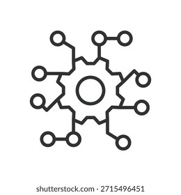 Icono de Tecnología en diseño de línea. equipo de tecnología, sistema digital, red de innovación sobre Vector de fondo blanco. Icono de trazo editable de Tecnología