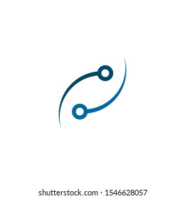 Technology icon logo design inspiration with using atom template