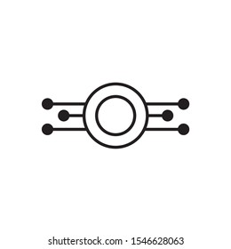 Technology icon logo design inspiration with using atom template