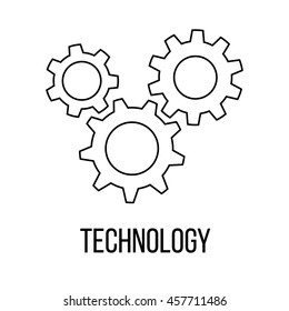 Technology icon or logo line art style. Vector Illustration.