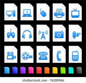Technology Icon on Document Icon Collection Original Illustration