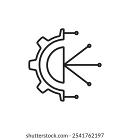 Technology icon Outline set in black and white color