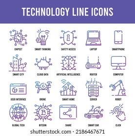 Technology Icon With Outline Style Match For Your Design