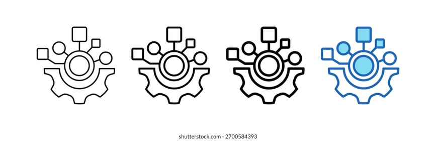 Ilustração do vetor do estilo do contorno do ícone da tecnologia