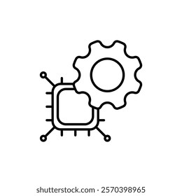 Technology icon Outline thin set