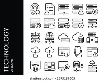 Technology icon pack. Set icon design