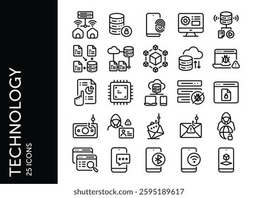 Technology icon pack. Set icon design
