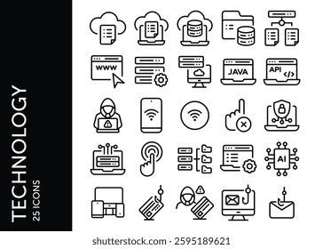 Technology icon pack. Set icon design