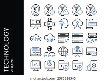 Technology icon pack. Set icon design