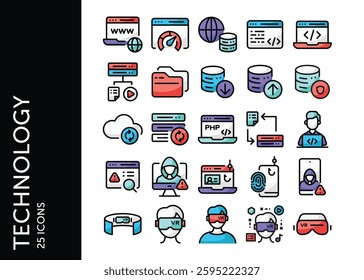 Technology icon pack. Set icon design