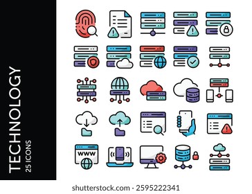 Technology icon pack. Set icon design