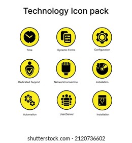 Technology icon pack for websites