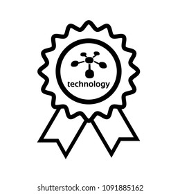 technology icon and quality guarantee symbol