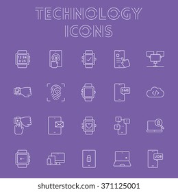 Conjunto de iconos de tecnología.