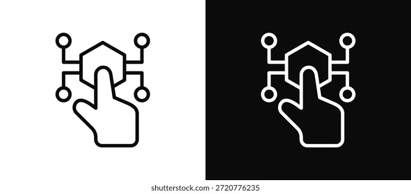 Conjunto de iconos de Tecnología en blanco y negro