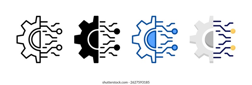 Technology icon set bundle. Multi style icon collection perfect for websites, apps, and presentations. Simple vector icon collection