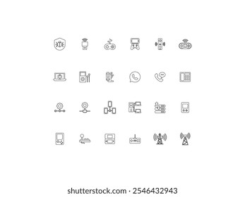 Technology icon set, design, vector illustration