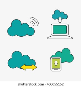 technology icon set design, vector illustration