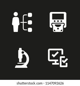 technology icon set. devices, user and microscope vector icon for graphic design and web