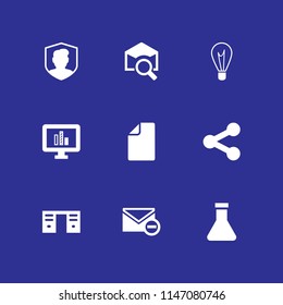 technology icon set. flask, email and security vector icon for graphic design and web