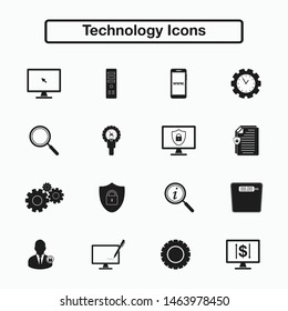 Technology icon set. Flat style vector EPS.