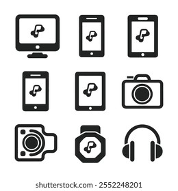 Technology icon set and illustration