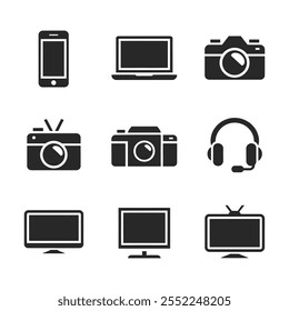Technology icon set and illustration