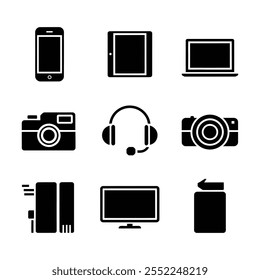 Technology icon set and illustration