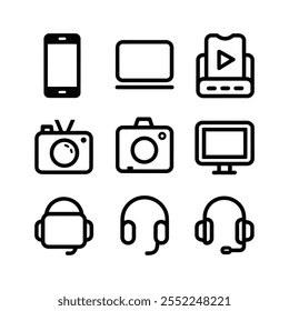 Conjunto de iconos de Tecnología e ilustración