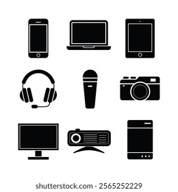 Technology icon set and illustration