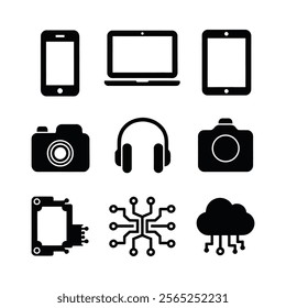 Technology icon set and illustration