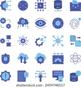 Technology icon set illustration stock vector