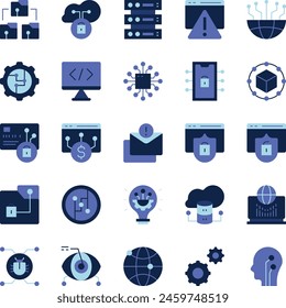 Technology icon set illustration stock vector