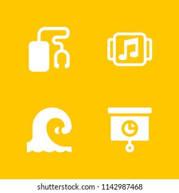 technology icon set. ipod, wave and music player vector icon for graphic design and web
