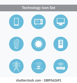 technology icon set isolated with white background