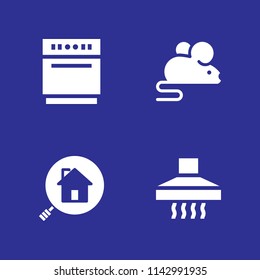 technology icon set. mouse, search and extractor hood vector icon for graphic design and web